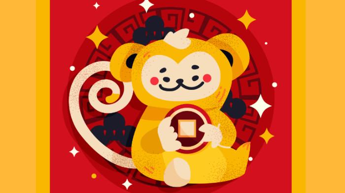 Ilustrasi Shio Monyet sebagai salah satu lambang hewan dalam zodiak China 2025, diunggah Senin (19/1/2026).
