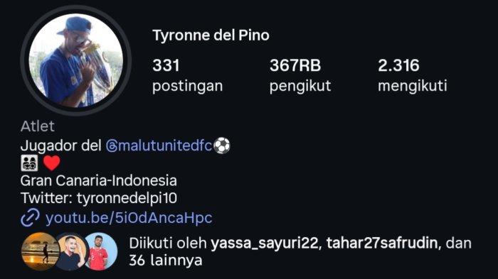 KOMPETISI: Instagram winger Malut United Tyronne del Pino
