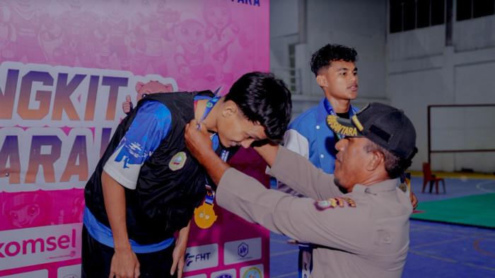 PORPROV MALUT 2026 - Nakula atlet Wushu Halmahera Timur berhasil menyumbangkan satu medali emas di Porprov ke V di Tobelo, Halmahera Utara, Kamis (11/6/2026).