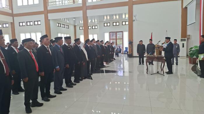 JABATAN: Suasana pelantikan 7 PJPT Pemkab Halmahera Timur, Senin (12/1/2026)