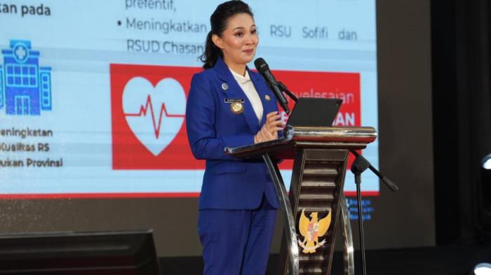 ATURAN: Gubernur Maluku Utara Sherly Laos pada sebuah kesempatan baru-baru ini