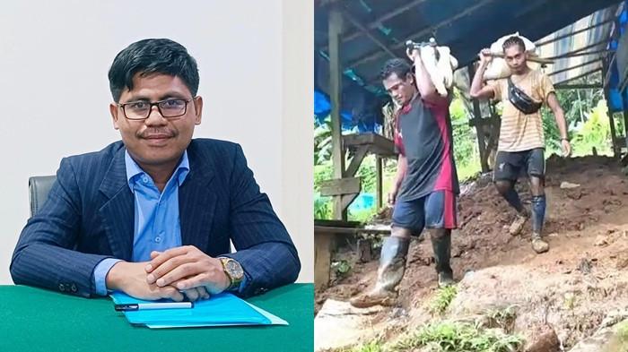 STATEMENT: Praktisi Hukum Maluku Utara Bambang Joisangadji (kiri) - aktivitas warga di tambang emas rakyat di Desa Kusubibi, Kecamatan Bacan Barat belum lama ini (kanan)