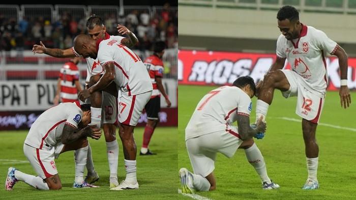 KOMPETISI: Selebrasi cium sepatu bintang Malut United Ciro Alves