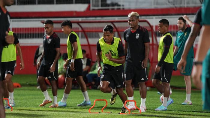 Sesi latihan terakhir Malut United jelang duel melawan Bali United di Super League