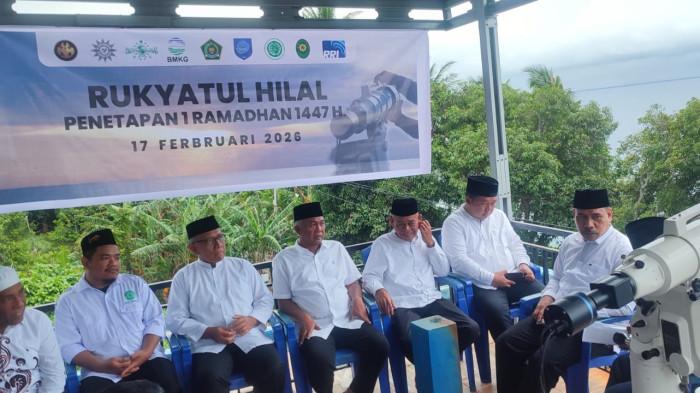 AGENDA: Suasana pantau hilal di Ternate yang dilakukan Kemenang Maluku Utara, Selasa (17/2/2026)