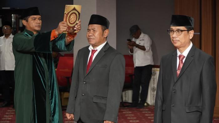 JABATAN: Suasana pelantikan 2 pejabat Eselon II Pemprov Maluku Utara yang berlangsung di Sofifi, Rabu (25/2/2026). Agus Riyanto sebelumnya Pejabat Fungsional BPKP menjadi Kepala Inspektorat