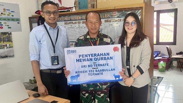 IBADAH: BRI BO Ternate sumbang 1 ekor sapi kurban ke Korem 152 Baabullah Ternate
