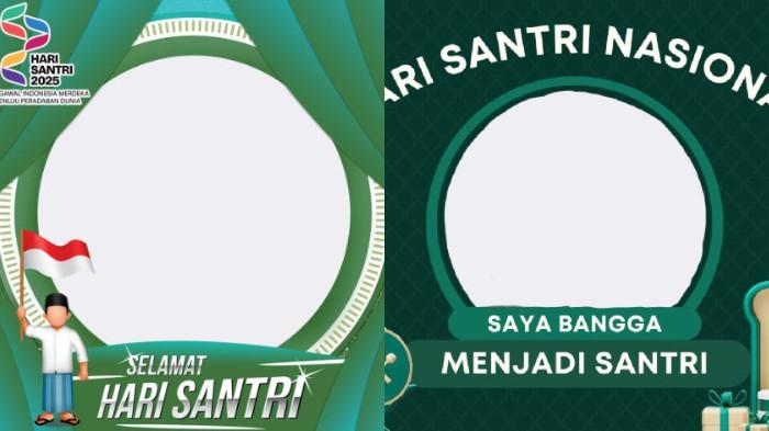 TWIBBON HARI SANTRI NASIONAL - Kolase tampilan Twibbon untuk memeriahkan Hari Santri Nasional 2025, diunggah Rabu (22/10/2025).