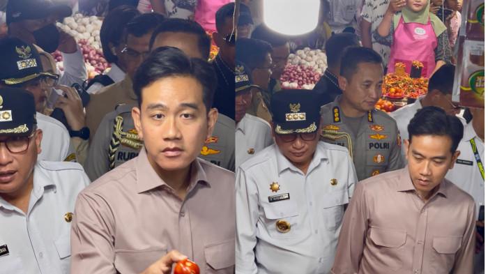 KUNJUNGAN: Wapres Gibran Rakabuming Raka saat memantau langsung bahan pokok di Pasar Higienis Ternate, Rabu (15/10/2025)