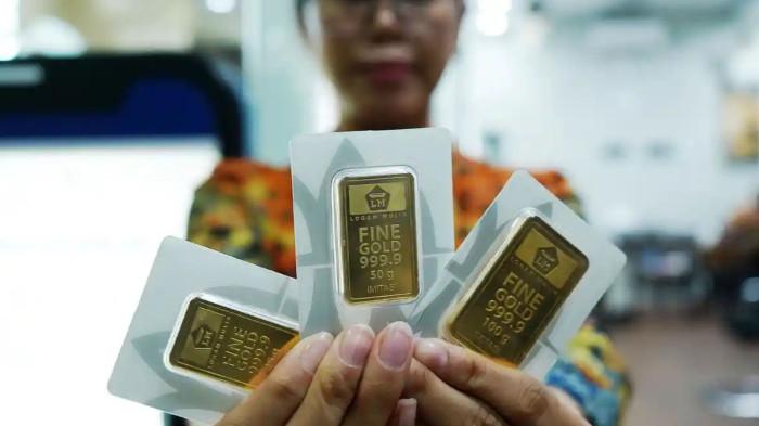 HARGA EMAS - Foto emas batangan Antam. Diunduh dari Tribunnews.com, Selasa (2/12/2025).