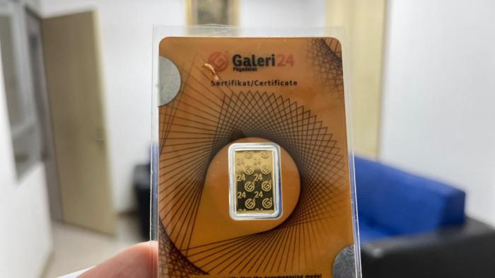 HARGA EMAS - Foto emas batangan cetakan Galeri 24 ukuran 2gram. Foto diambil pada Selasa, (3/2/2026).