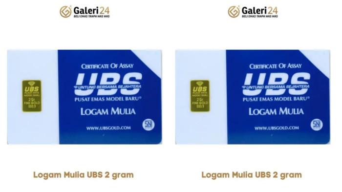HARGA EMAS - Foto emas batangan UBS ukuran 2gram. Foto diunduh dari etalase Galeri 24, Selasa (25/11/2025).