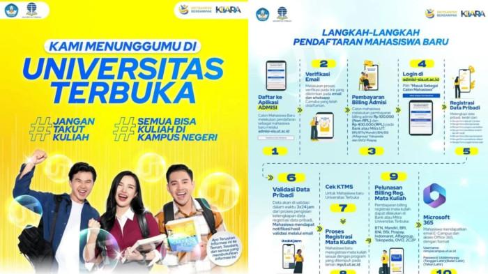 KULIAH - Flayer penerimaan mahasiswa baru Universitas Terbuka tahun ajaran 2025/2026.
