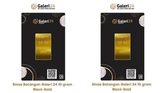HARGA EMAS PEGADAIAN - Foto emas batangan Galer 24 10gram dari etalase Galeri 24. Diunduh dari galeri24.co.id, Selasa (6/1/2026).