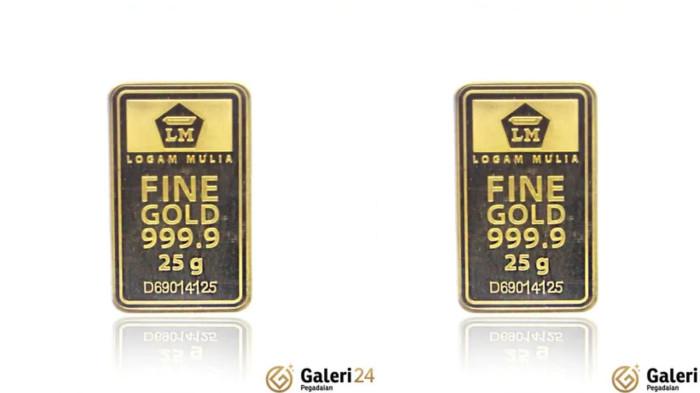 HARGA EMAS PEGADAIAN - Foto emas batangan Galeri 24 250gram dari etalase Galeri 24. Diunduh dari galeri24.co.id, Jumat (6/3/2026).