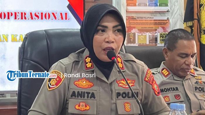 HUKUM:  Kapolres Ternate AKBP Anita Ratna Yulianto pada jumpa pers akhir tahun, Rabu (31/12/2025).