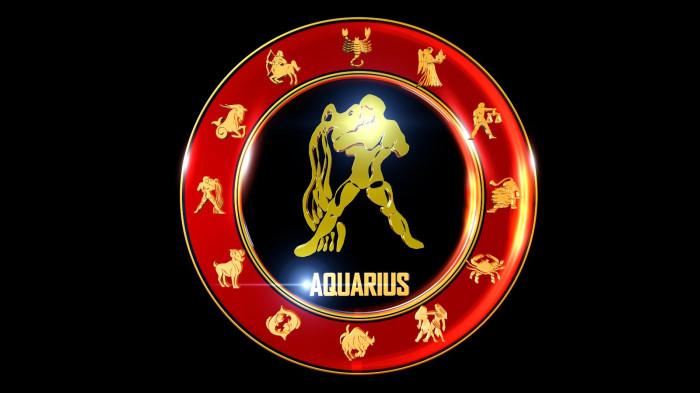 RAMALAN ZODIAK - Ilustrasi zodiak Aquarius. Diunduh dari canva.com, Selasa (30/12/2025). (canva.com)