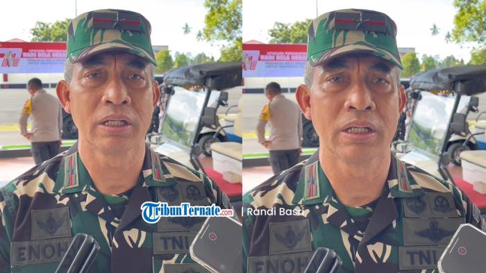PENGUATAN: Danrem 152/Baabullah Ternate Brigjen TNI Enoh Solehudin saat bersedia diwawancarai Tribunternate.com disela-sela kerjanya, Jumat (19/12/2025).