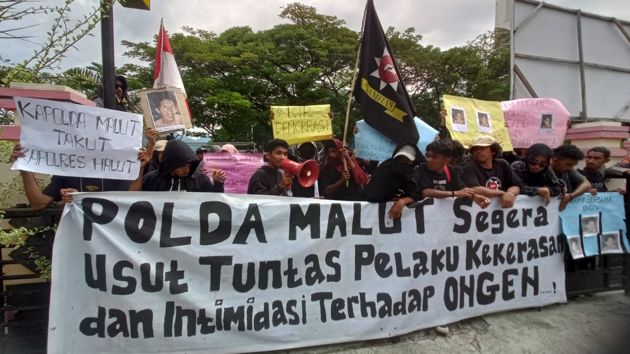 Unjuk Rasa di Ternate Desak Tangkap 4 Oknum Polisi di Halmahera Utara Diduga Terlibat Penganiayaan