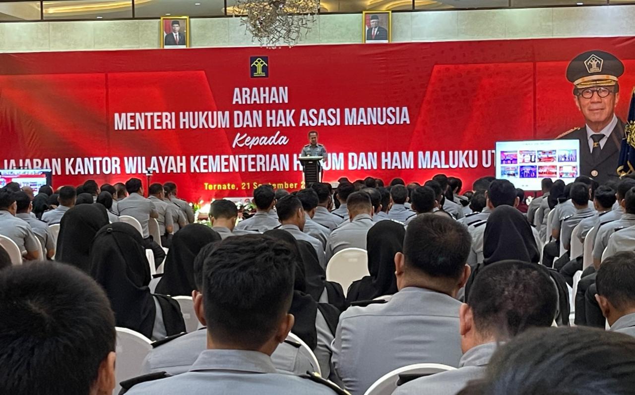 Kakanwil Kemenkumham Wilayah  Maluku Utara  Paparkan Capaian Kinerja di Hadapan Yasonna Laoly
