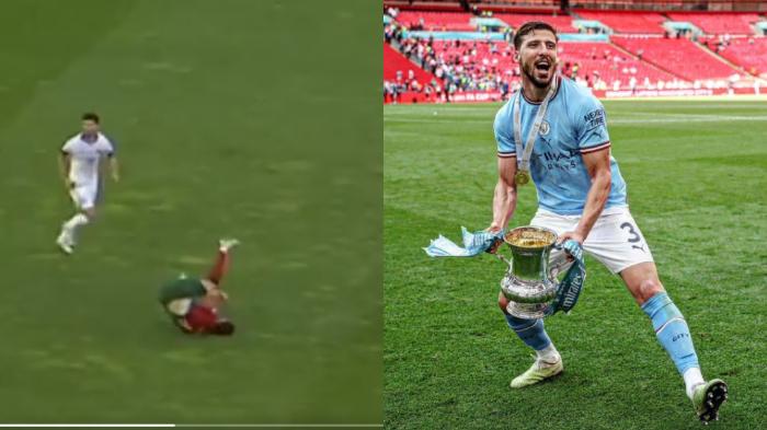 Video Ruben Dias sampai Koprol Disenggol Dzeko saat Portugal Vs Bosnia: Bek Man City Masih Mabuk Ya?