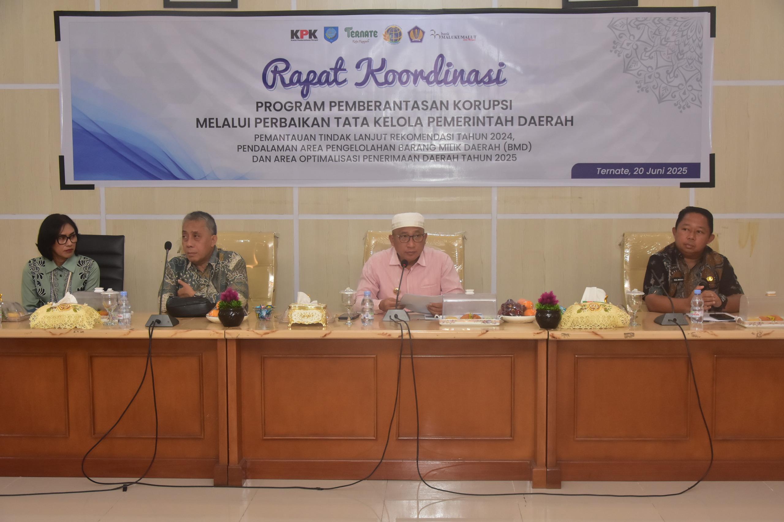 Terkait Optimalisasi Pengelolaan Retribusi dan Pajak, Ini Saran KPK ke Pemkot Ternate