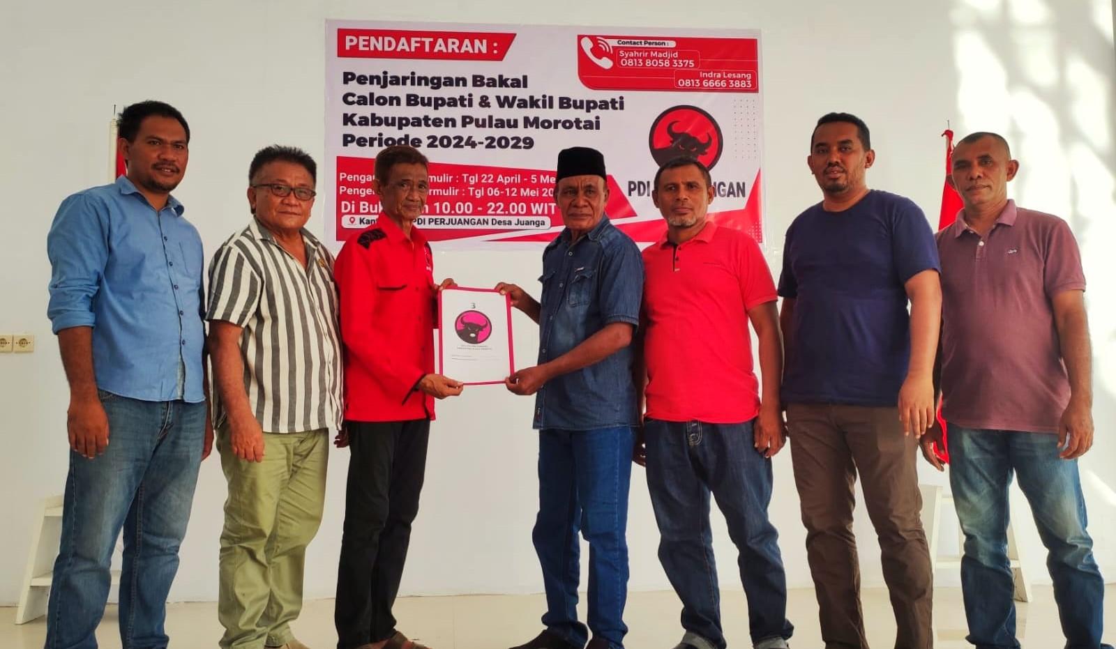 Baru 1 Orang Ambil Formulir Panjaringan Pilkada Morotai 2024 di PDIP