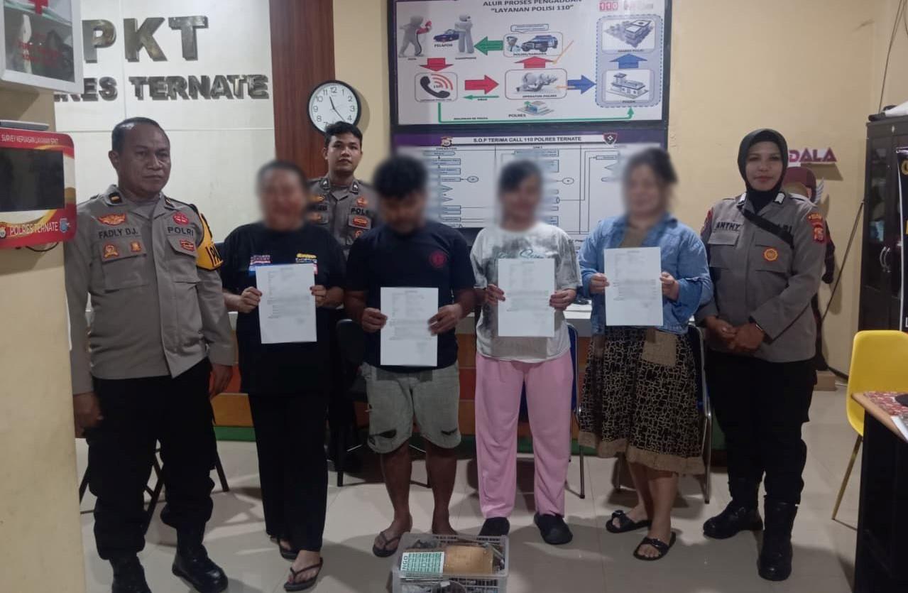 Main Judi Bingo, 4 Warga Kelurahan Makassar Timur Digiring ke Polres Ternate