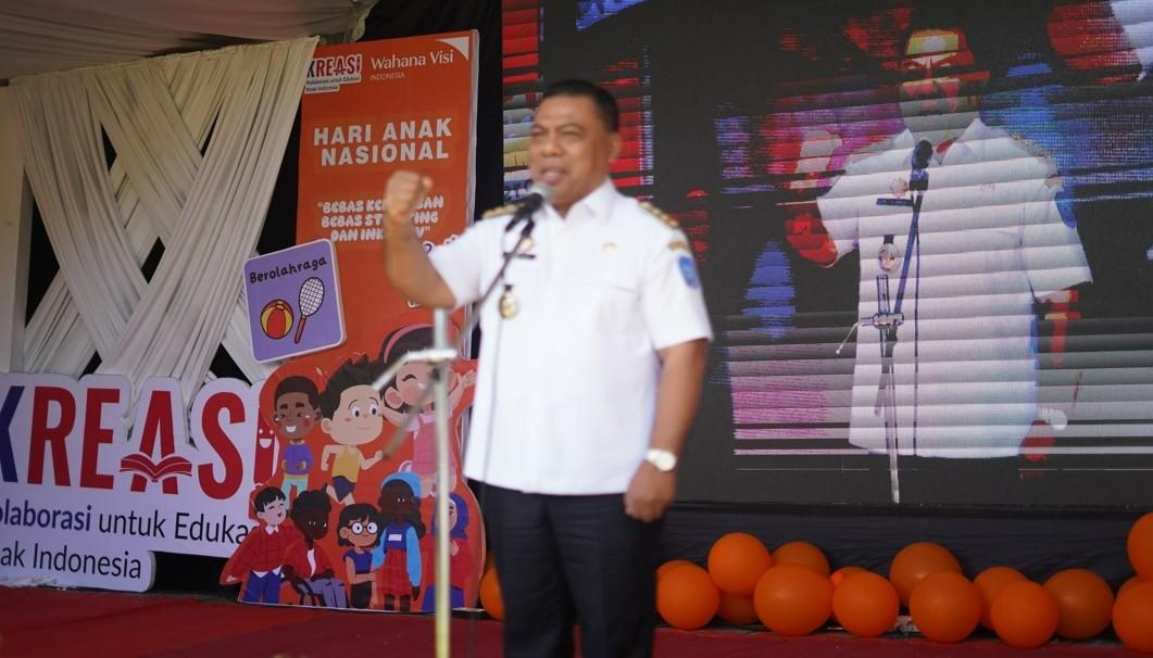 Pesan Bupati Halmahera Utara Piet Babua di Puncak Perayaan Hari Anak Nasional 2025