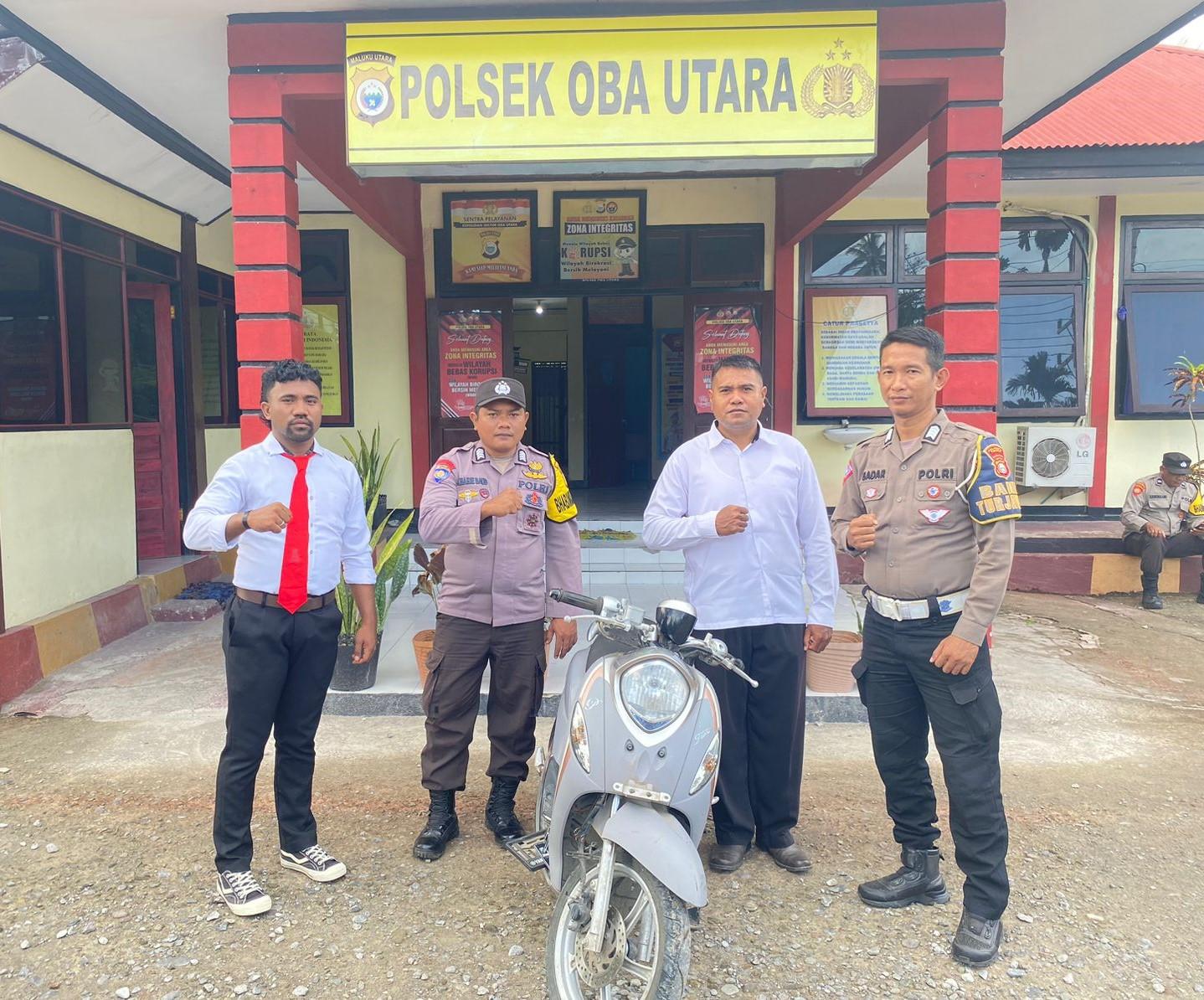 Dibantu Warga, Polsek Oba Utara Tidore Maluku Utara Gagalkan Pencurian Motor