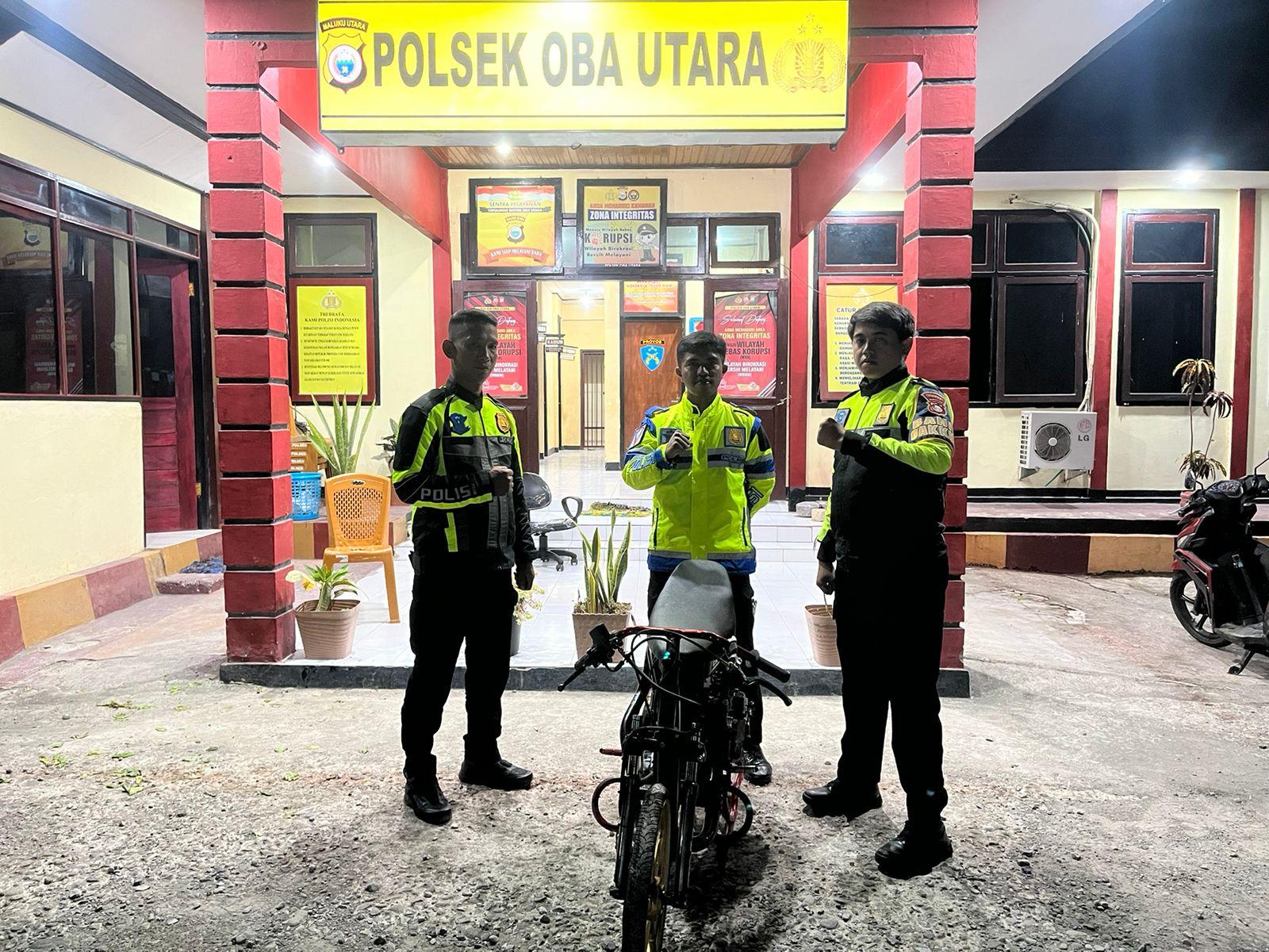Polsek Oba Utara Tidore Amankan Satu Unit Motor Balap Liar