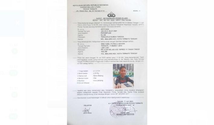 BREAKING NEWS: Bocah 9 Tahun di Ternate Dilaporkan Hilang