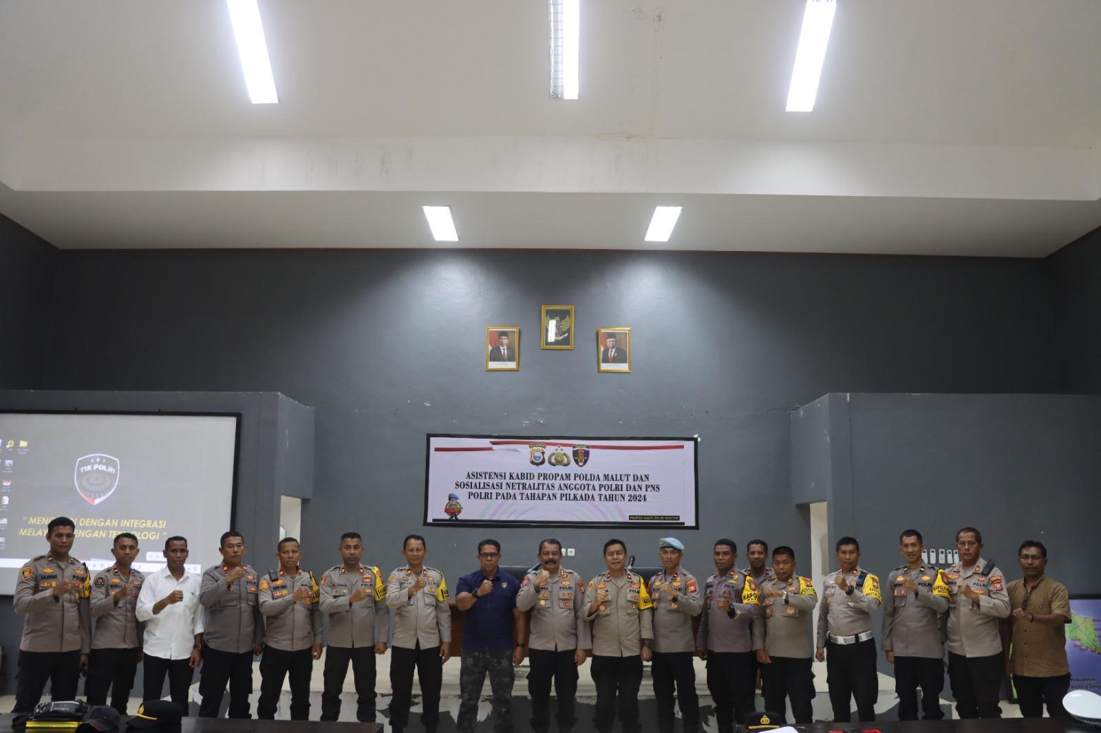 Propam Polda Malut Sosialisasi Netralitas Anggota Polri dan PNS di Pilkada Halmahera Tengah 2024