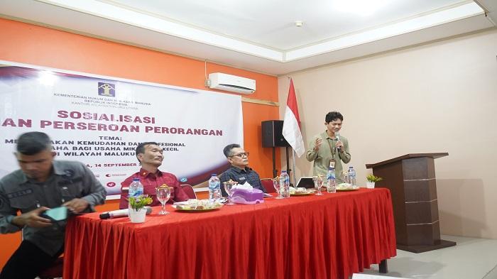 Ignatius Optimalkan UMKM Halsel, Kemenkumham Malut Sosialisasi Layanan Perseroan Perorangan