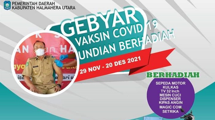 Satgas Covid-19 Halmahera Utara Siapkan Doorprize bagi Peserta Vaksinasi, Hadiah Utama Sepeda Motor