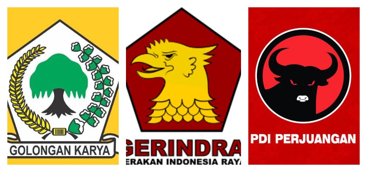 Suara Caleg Golkar, PDIP dan Gerindra untuk DPRD Maluku Utara Dapil Halmahera Barat - Ternate