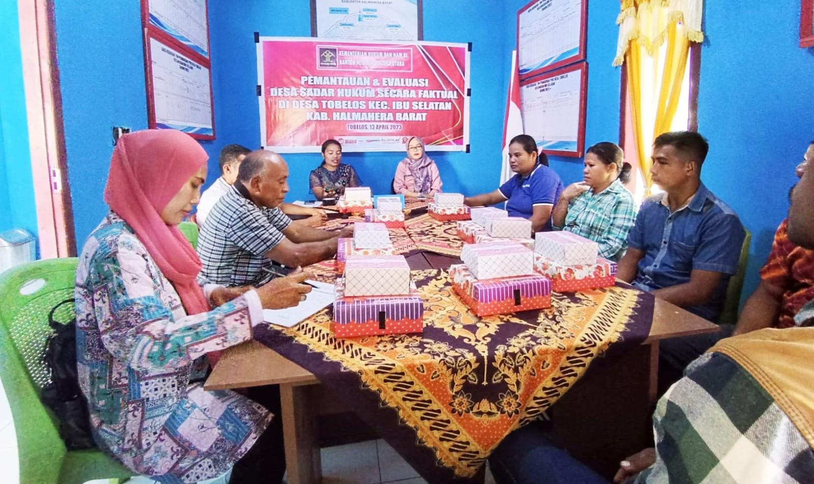 Kemenkumham Malut Pantau dan Evaluasi Desa/Kelurahan Sadar Hukum di Halmahera Barat