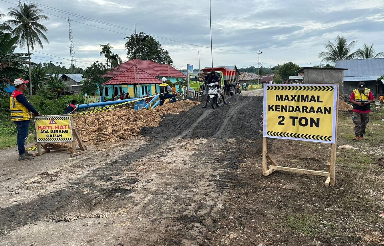 BPJN Maluku Utara Lakukan Perbaikan Darurat Pasca Ambruknya Jembatan Ake Toa Madoto Morotai