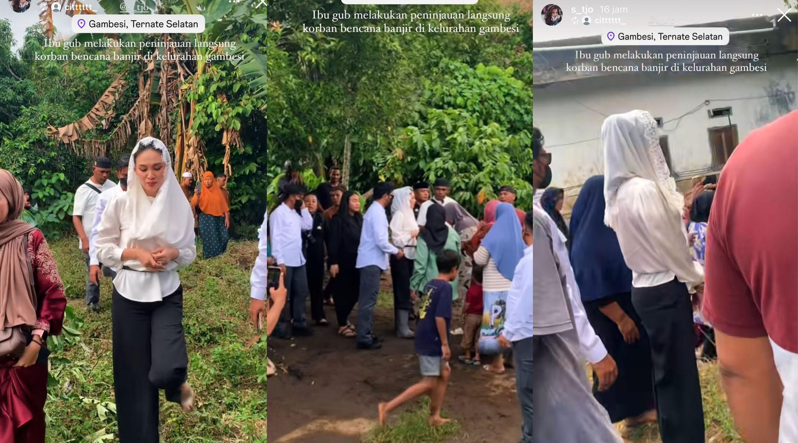 Gubernur Malut Sherly Laos Gercep Tinjau Lokasi Banjir di Ternate Pada Hari Pertama Lebaran