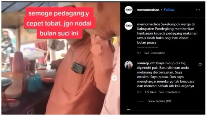 Viral Warga Tegur Pedagang Warung yang Buka di Siang Hari Saat Ramadan, Warganet Ramai Mengecam