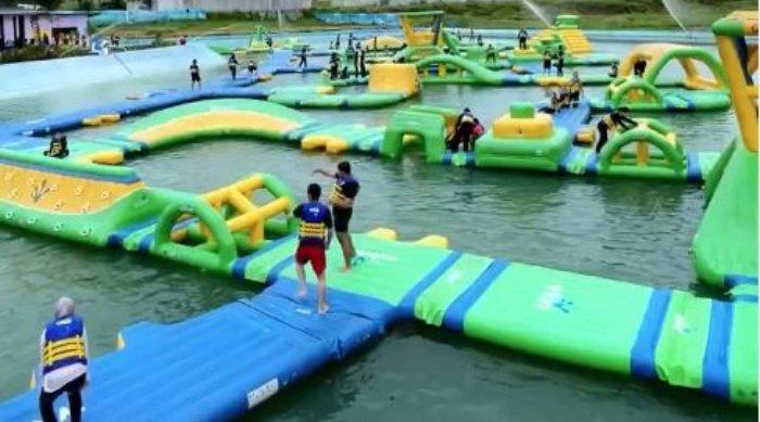 Bogor Aquagame, tempat wisata ramah keluarga di Bogor, Jawa Barat dengan wahana air yang menantang.