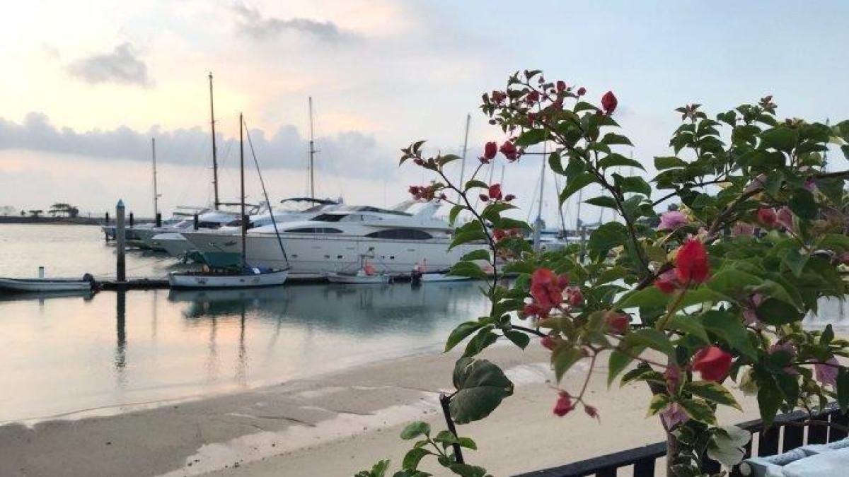 Deretan kapal yacht di Nongsa Marina Point, Jalan Hang Lekir, Kecamatan Nongsa, Kota Batam, Kepulauan Riau.