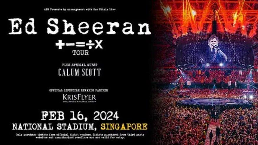 Konser Ed Sheeran di Singapura, Pelanggan Singapore Airlines Bisa Beli Tiket Lebih Awal