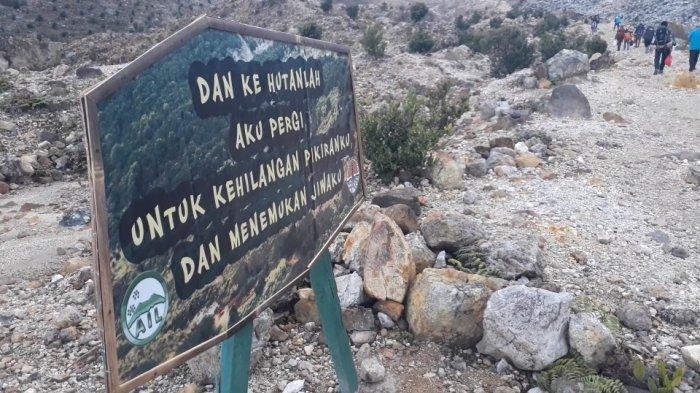 PENDAKIAN GUUNG PAPANDAYAN - Salah satu spot di jalur pendakian Gunung Papandayan, Garut, Jawa Barat.