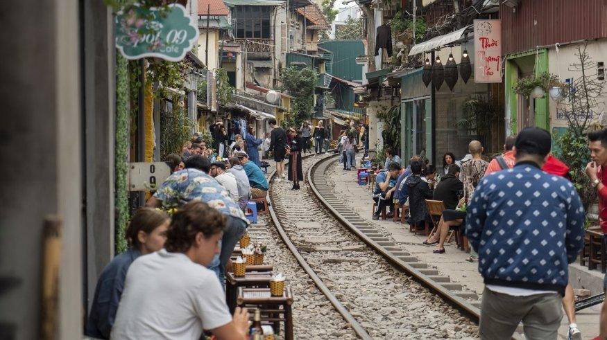 Hanoi Train Street, Hanoi, Vietnam.