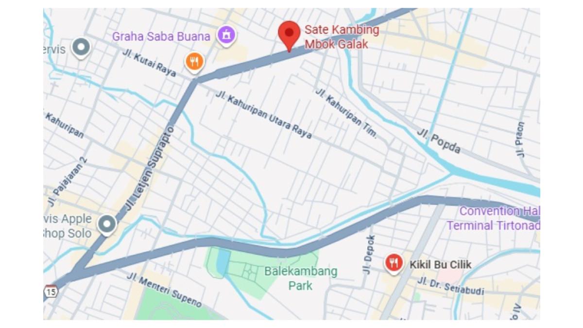 Lokasi Warung Sate Kambing Mbok Galak