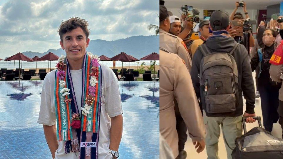 Marc Marquez Mendarat di Lombok Hadiri MotoGP, Dikalungi Songket & Sempat Belajar Bahasa Indonesia