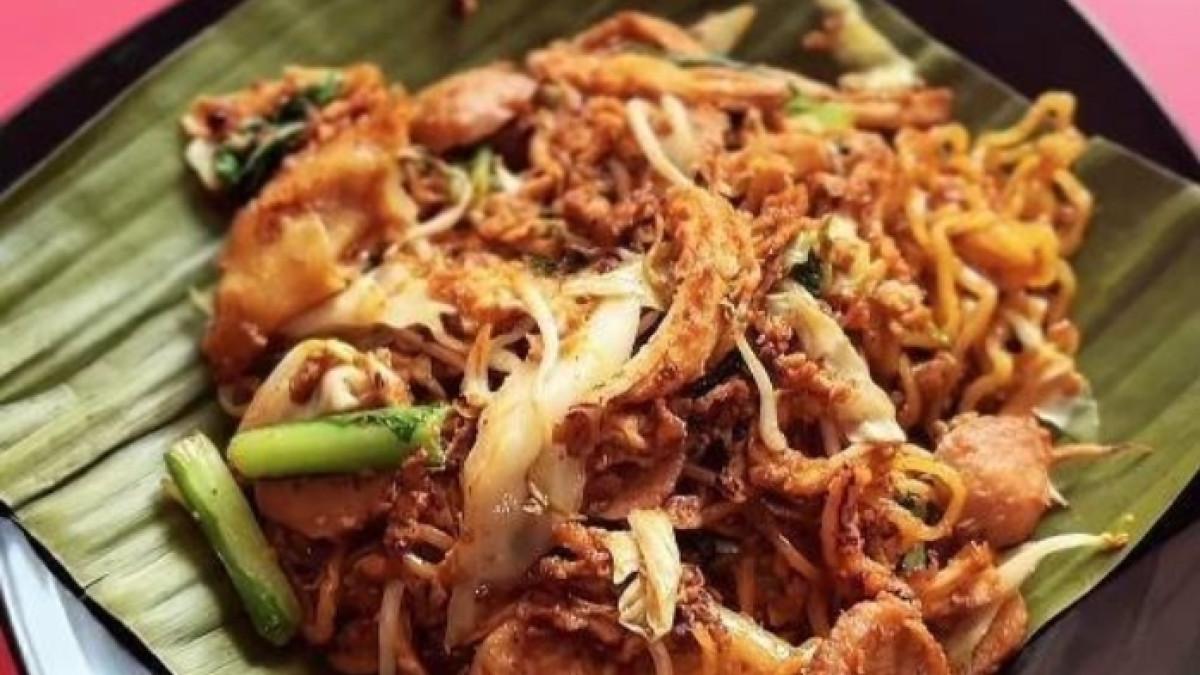 Menu mie tek tek di Jus Gaban Bandung, Jawa Barat untuk sarapan.