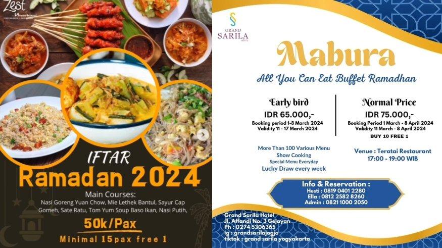 8 Hotel di Jogja Tawarkan Paket Bukber All You Can Eat Mulai Rp 50 Ribu per Pax