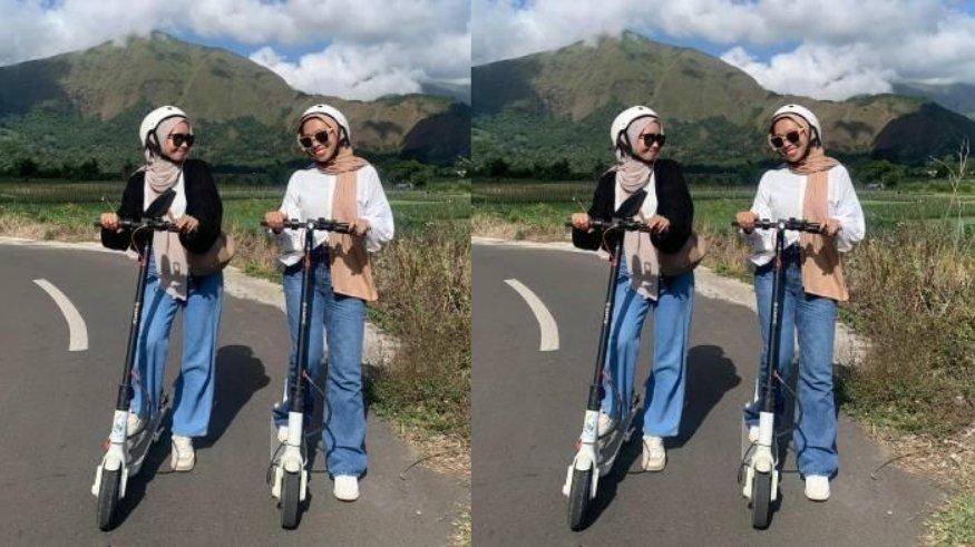 Sensasi Naik Skuter di Sembalun, Lombok Timur, NTB, Sambil Lihat Gunung Rinjani